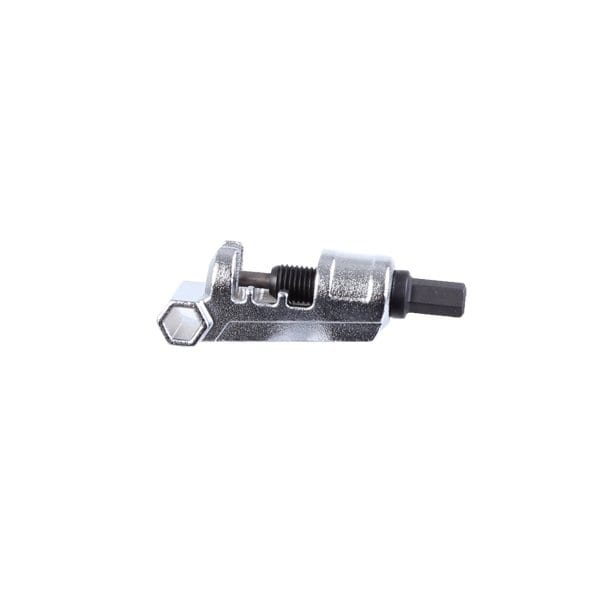 The Prestacycle PrestaRatchet Chain Accessory is a compact chain breaker with a hex handle and threaded pin, perfect for removing or installing chain links on bikes or motorcycles.